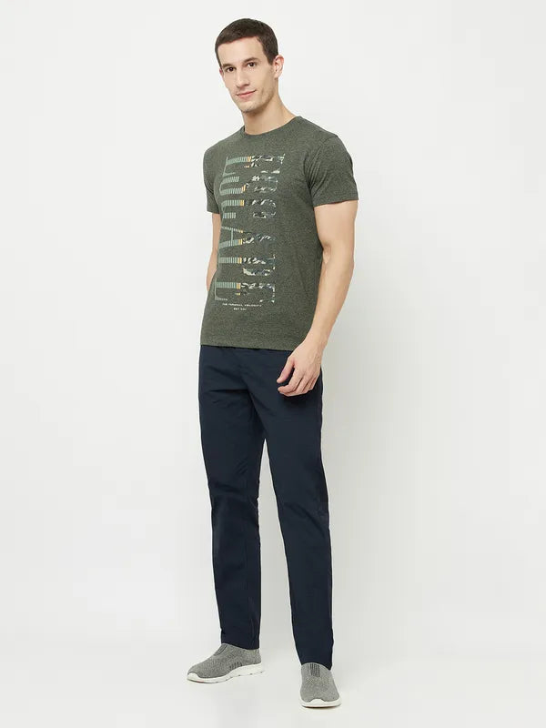 Octave Men Navy Blue Solid Track Pants