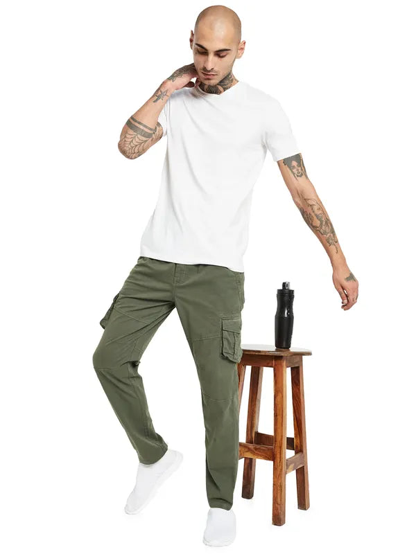 Octave Men Mid-Rise Cotton Track Pants