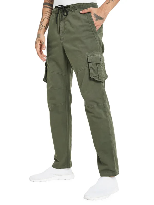 Octave Men Mid-Rise Cotton Track Pants