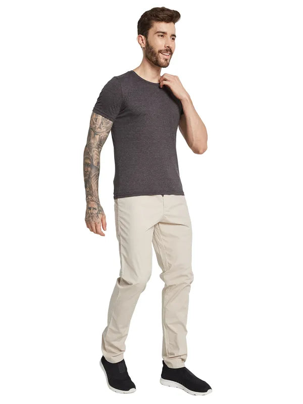 Octave Ss-24 Men Solid Cotton Mid Rise Regular Track Pants