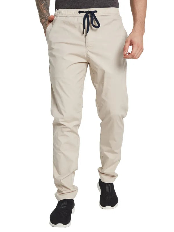 Octave Ss-24 Men Solid Cotton Mid Rise Regular Track Pants