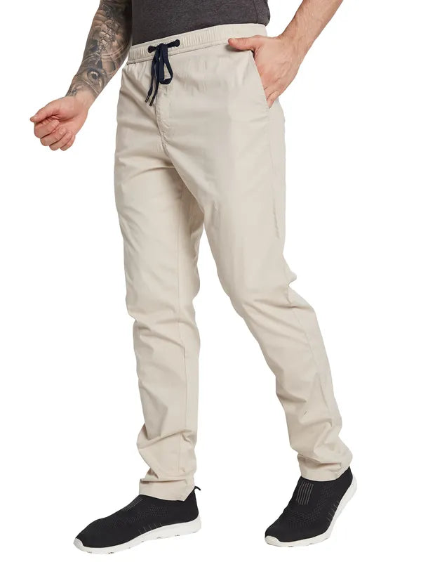 Octave Ss-24 Men Solid Cotton Mid Rise Regular Track Pants