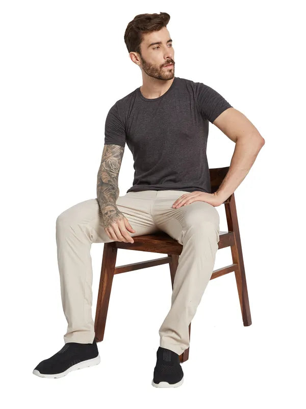 Octave Ss-24 Men Solid Cotton Mid Rise Regular Track Pants