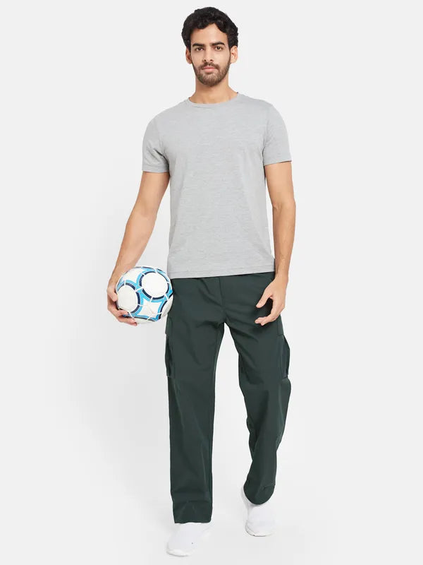 Octave Men Cotton Mid-Rise Trackâ Pants