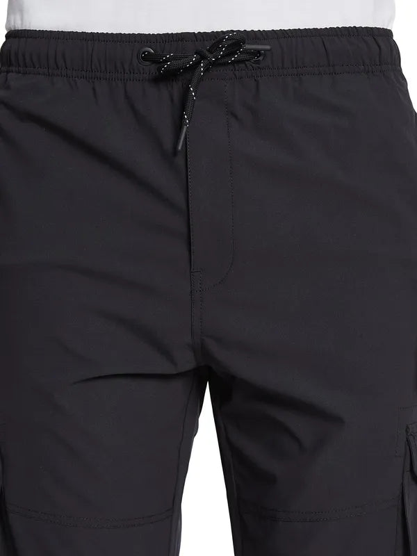 Octave Men Solid Cotton Mid-Rise Cargo Track Pants