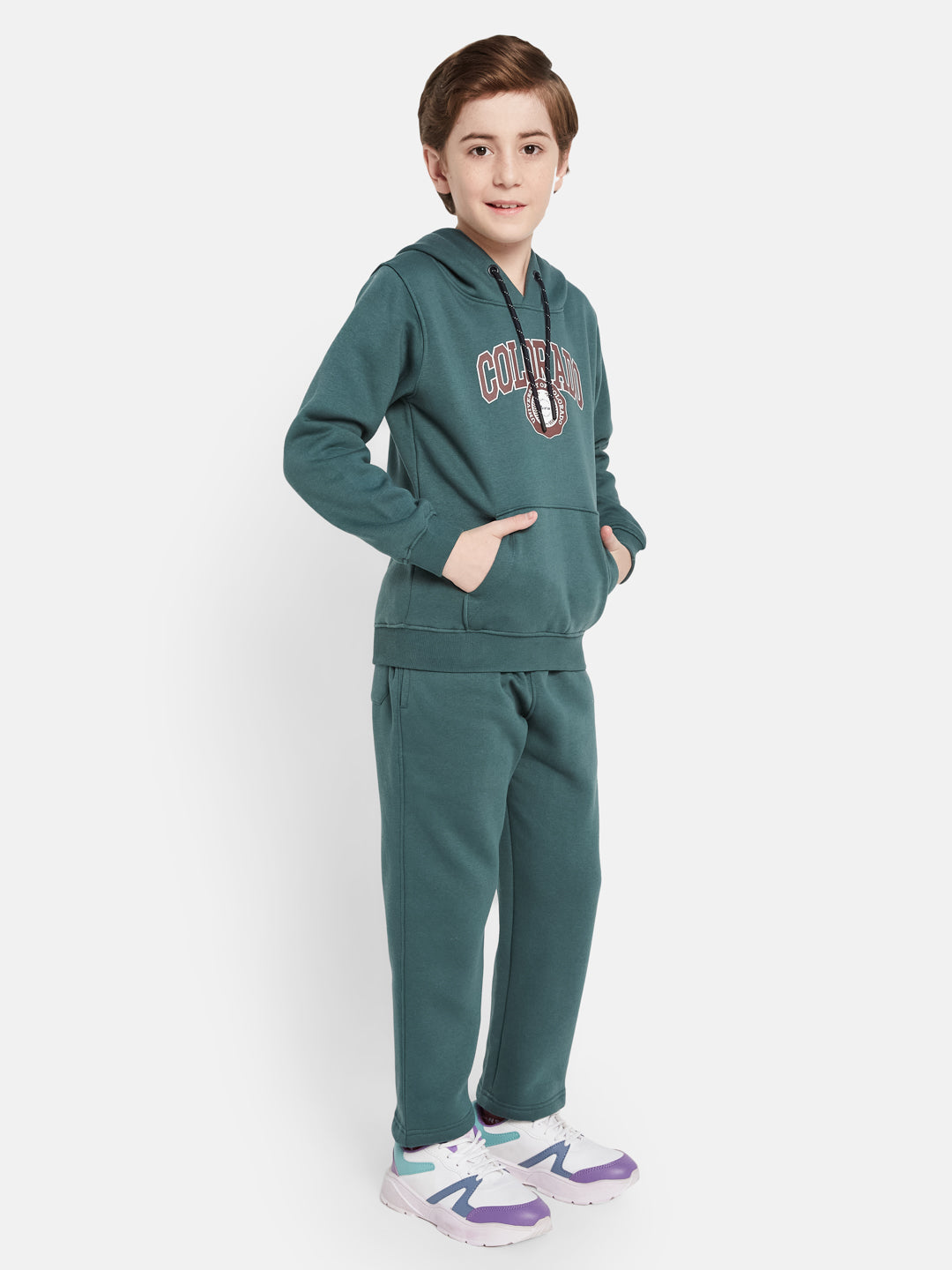 Octave Boys Typography Printed Hooded Tracksuits