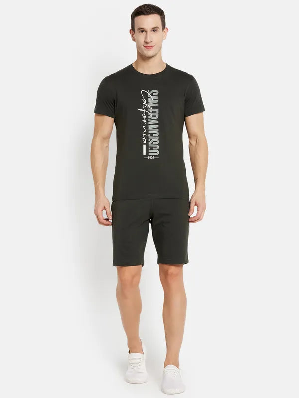 Men Dark Olive Lounge Wear