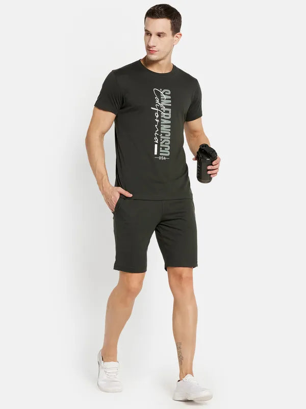 Men Dark Olive Lounge Wear