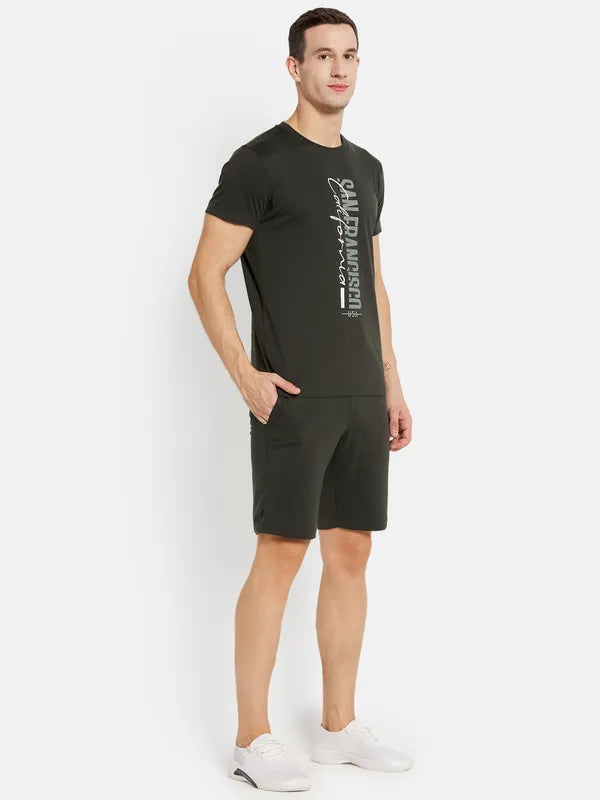Men Dark Olive Lounge Wear