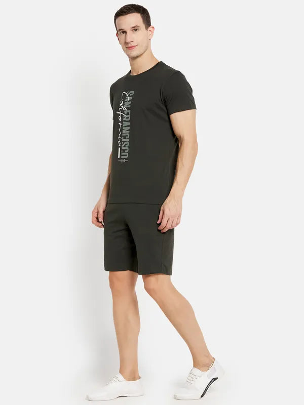 Men Dark Olive Lounge Wear
