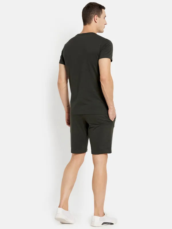 Men Dark Olive Lounge Wear
