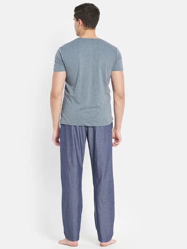 Men Denim Melange Lounge Wear
