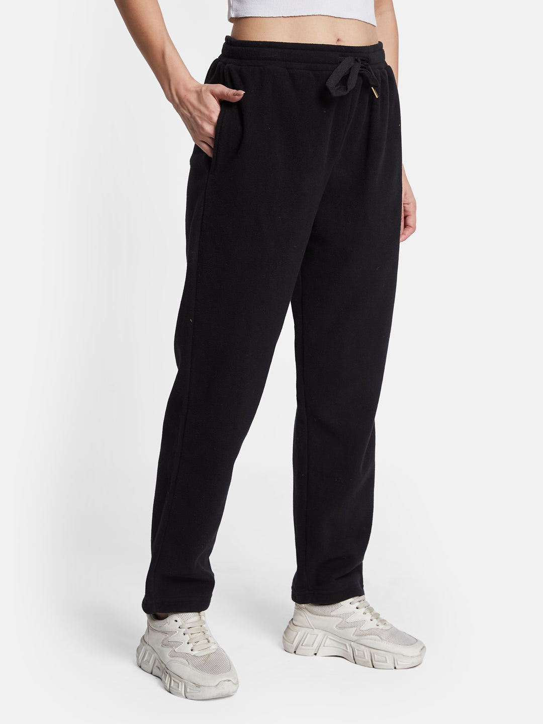 METTLE Women Regular Fit Mid Rise Fleece Track Pants