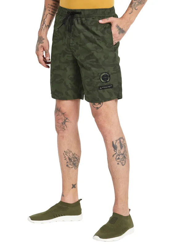 Octave Men Camouflage Printed Cotton Sports Shorts