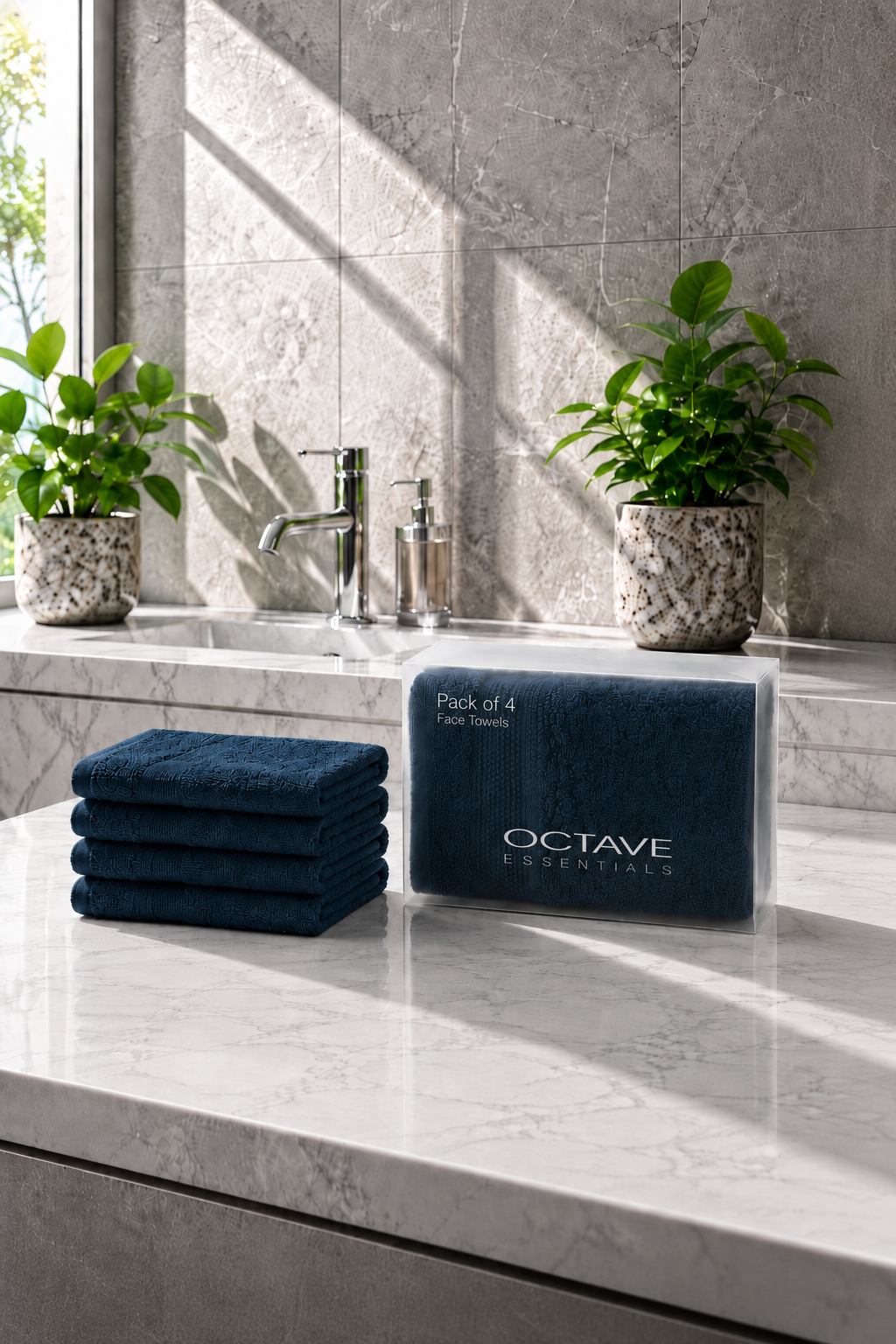 Premium Soft & Absorbent Teal Colour Face Towels