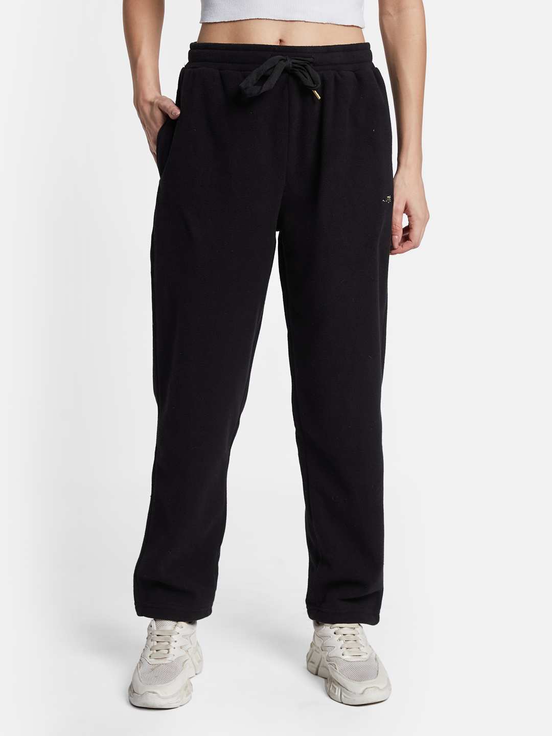 METTLE Women Regular Fit Mid Rise Fleece Track Pants