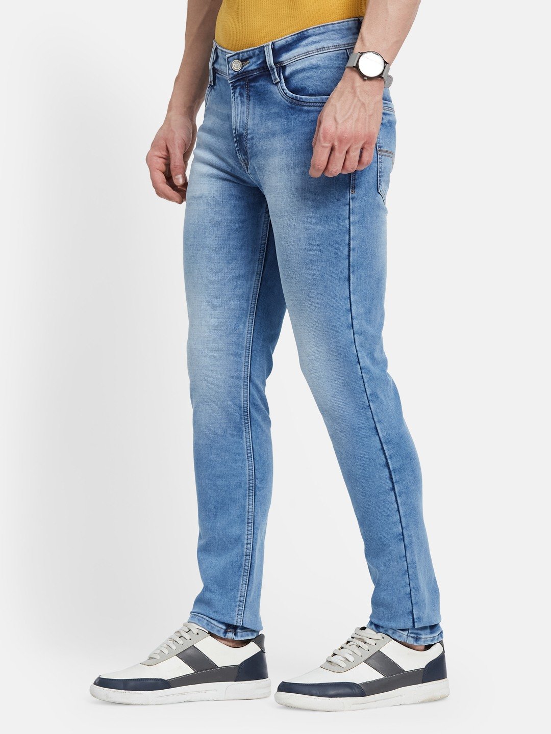 Octave Men Straight Fit Light Fade Stretchable Mid-Rise Jeans