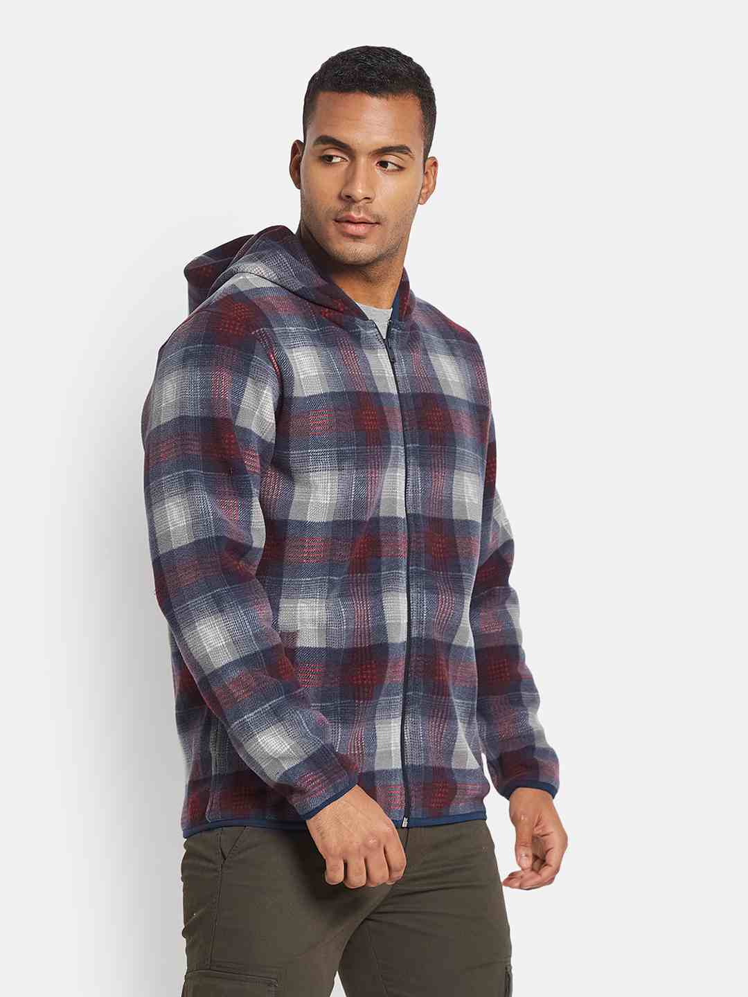 Octave Men Colourblocked Hooded Sweatshirt