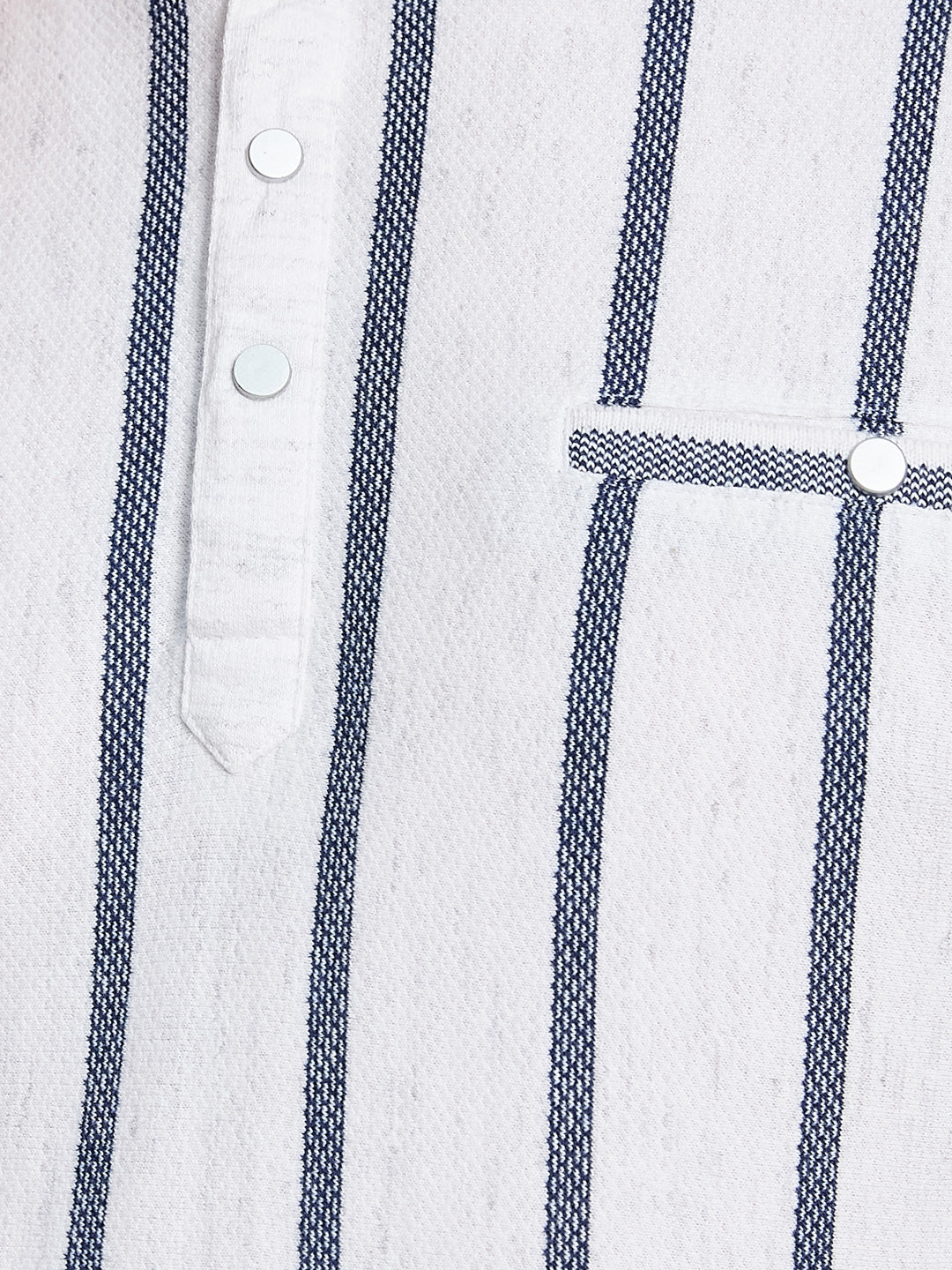 Octave Men Striped Mandarin Collar T-shirt