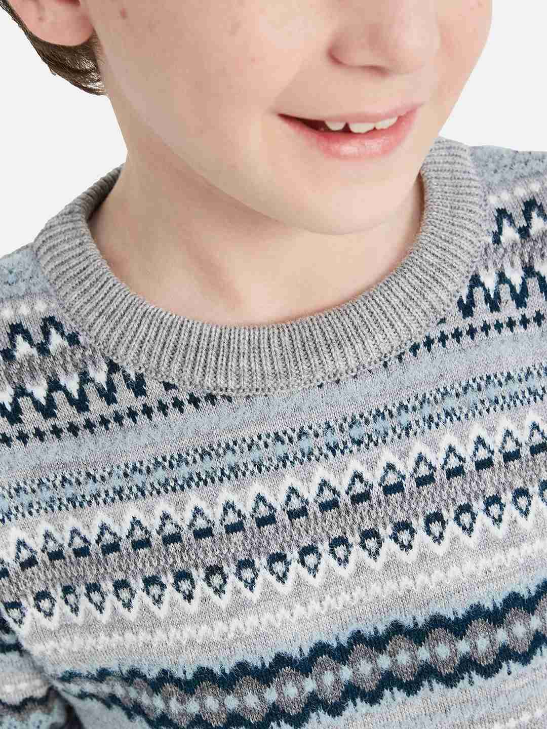Octave Boys Self Design Pullover Sweater