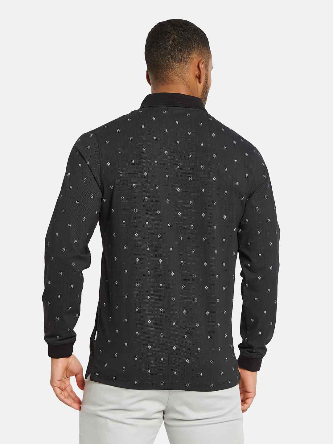 METTLE Men Printed Polo Collar T-shirt