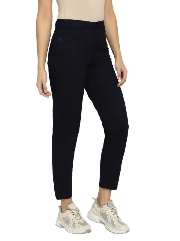 Mettle Women Navy Blue Stretchable Jeans