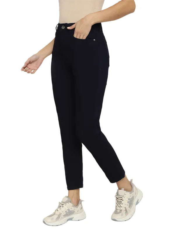 Mettle Women Navy Blue Stretchable Jeans