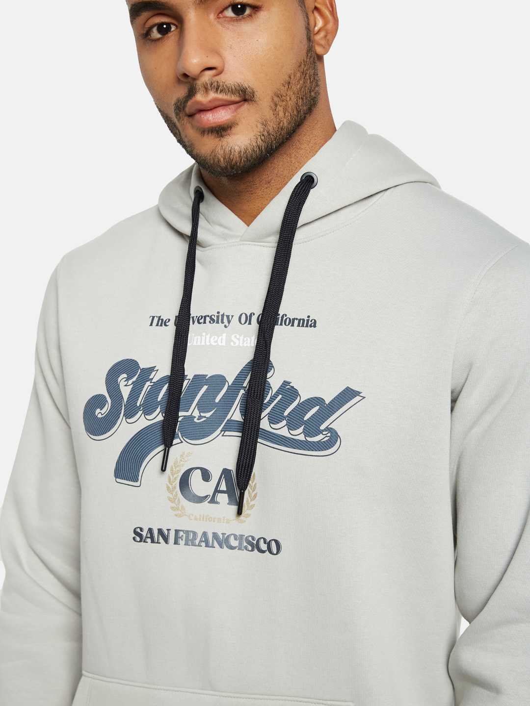 Octave Men Printed Hooded Sweatshirt