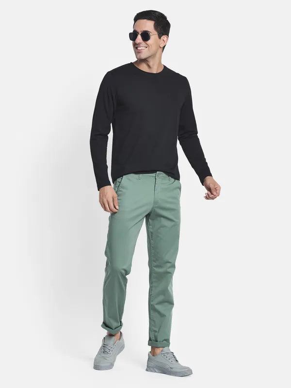 Men Black Solid Raw Edge T-Shirt