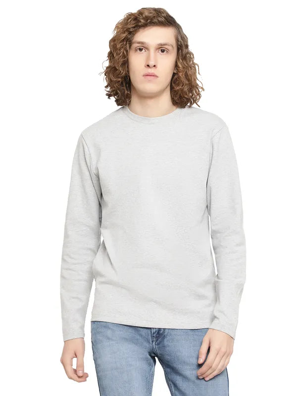 Mettle Men Grey High Neck Raw Edge T-Shirt