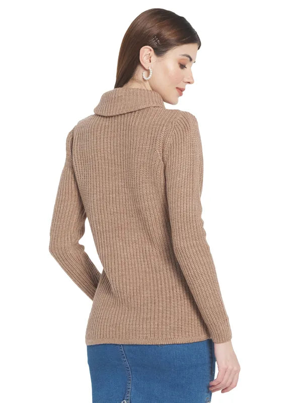 Mettle Women Pink Brown Colourblocked Colourblocked Pullover