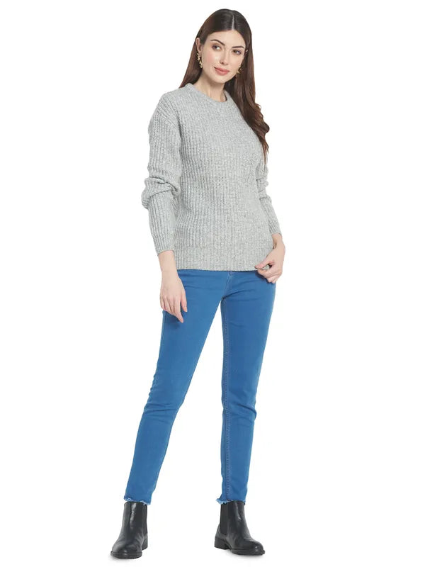 Mettle Women Grey Melange Pullover
