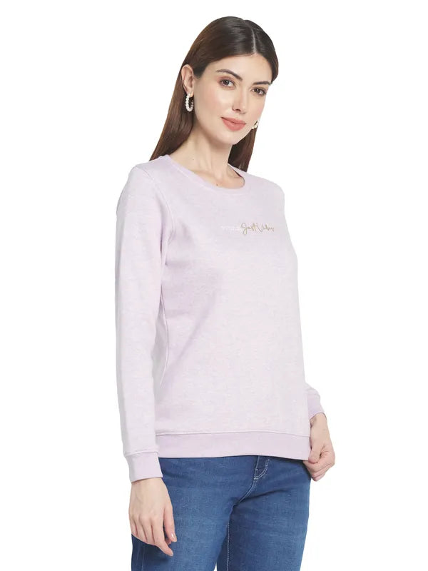 Mettle Women Purple Solid Sweatshirt