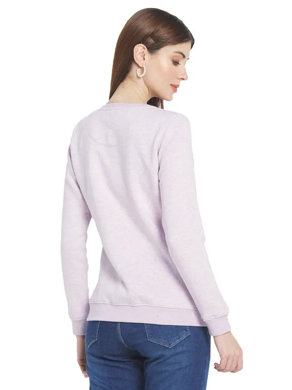 Mettle Women Purple Solid Sweatshirt
