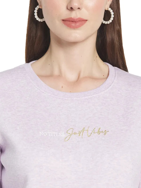 Mettle Women Purple Solid Sweatshirt