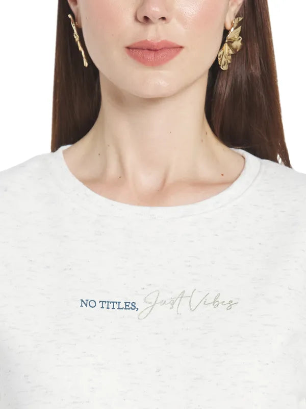 Mettle Women White Solid Sweatshirt