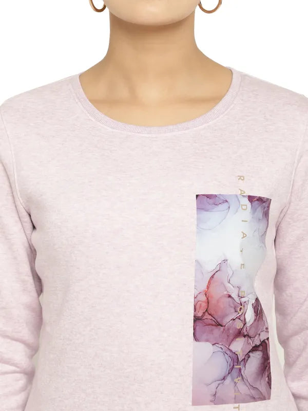 Mettle Women Purple Printed Sweatshirt