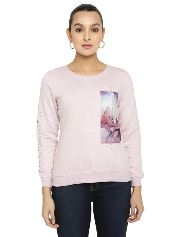 Mettle Women Purple Printed Sweatshirt