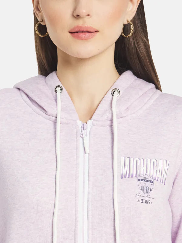 Mettle Women Purple Hooded Sweatshirt