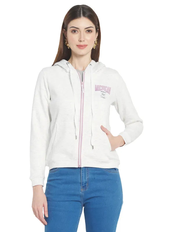 Mettle Women White Hooded Sweatshirt