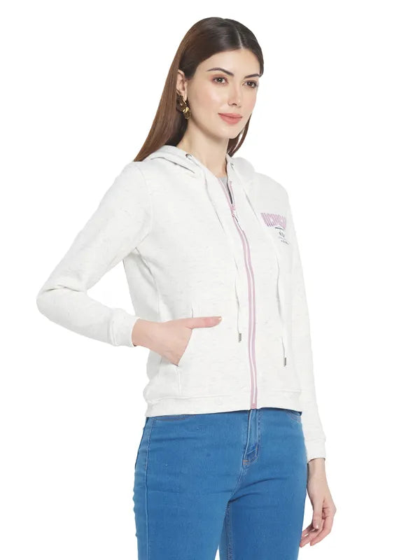 Mettle Women White Hooded Sweatshirt