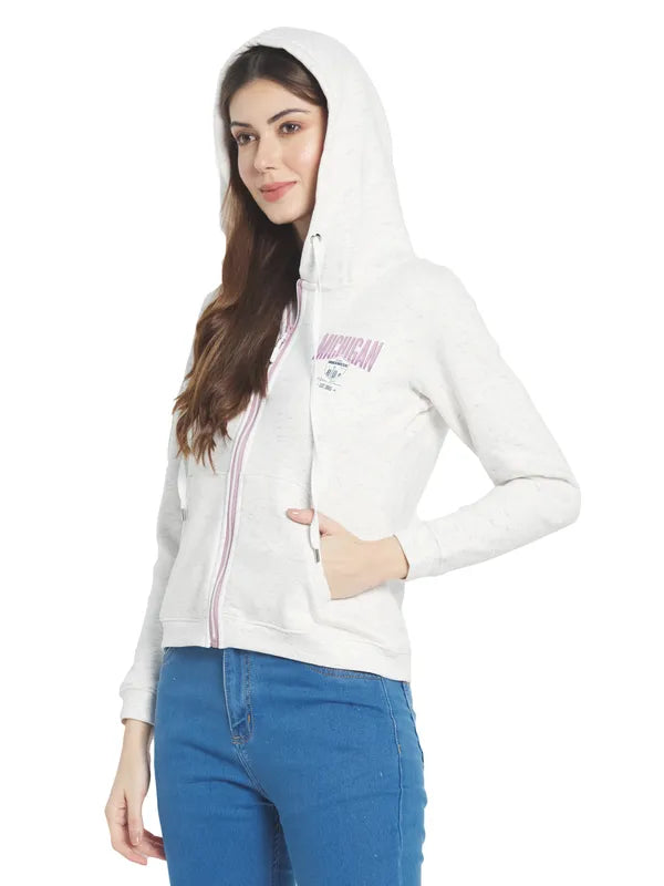 Mettle Women White Hooded Sweatshirt
