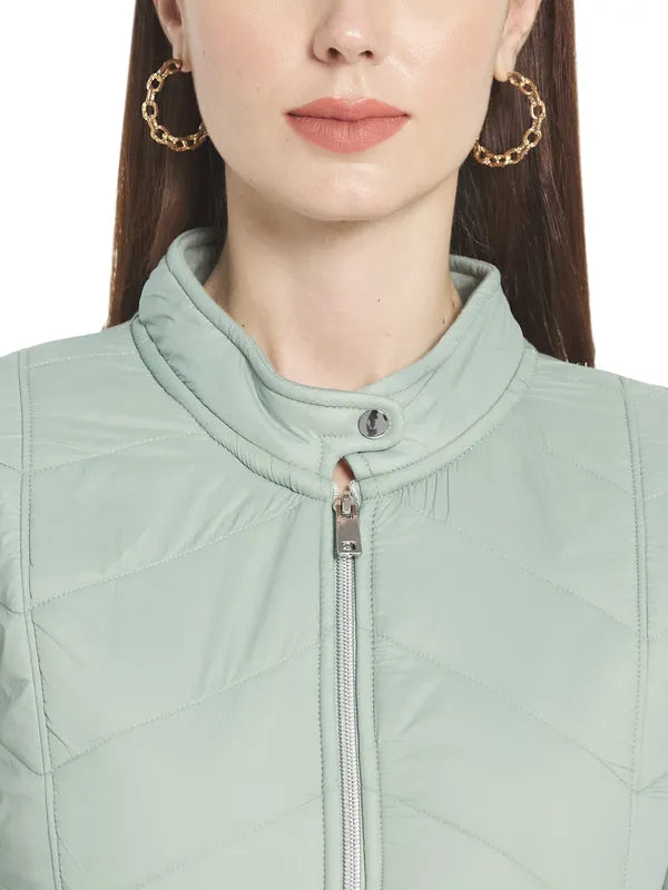 Mettle Women Green Solid Sweatshirt