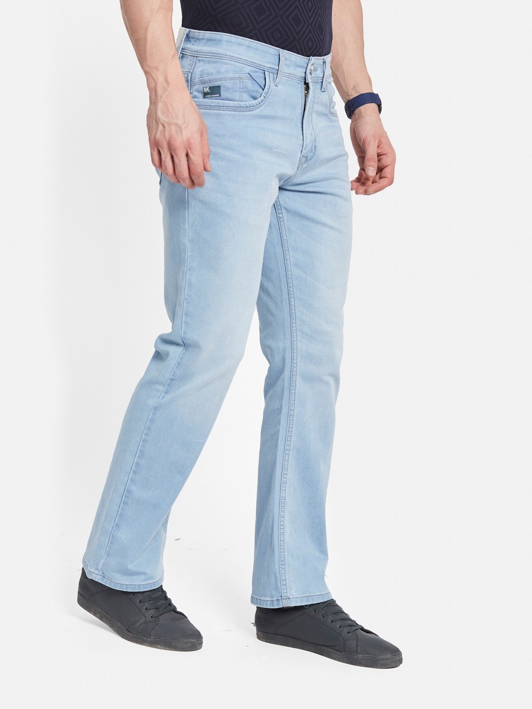 Octave Men Bootcut Light Fade Low-Rise Cotton Stretchable Jeans