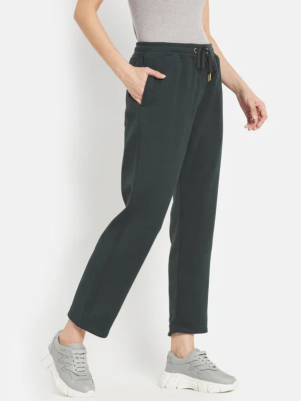 Women Solid Cotton Track Pants