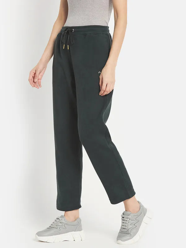 Women Solid Cotton Track Pants