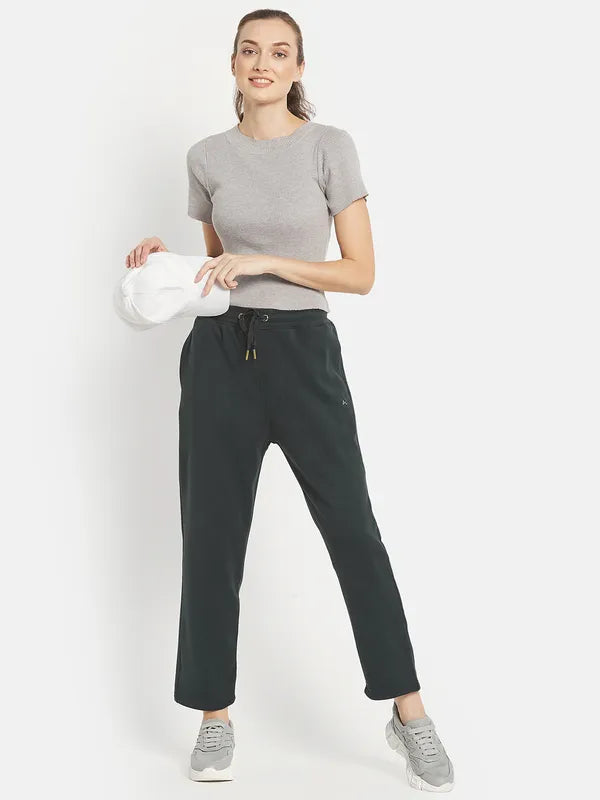 Women Solid Cotton Track Pants
