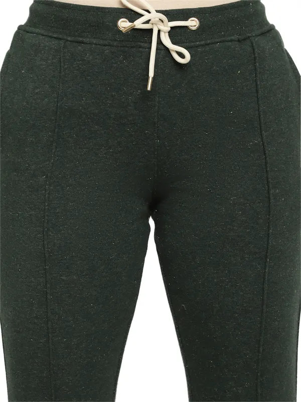 Mettle Women Self Design Fleece Joggers