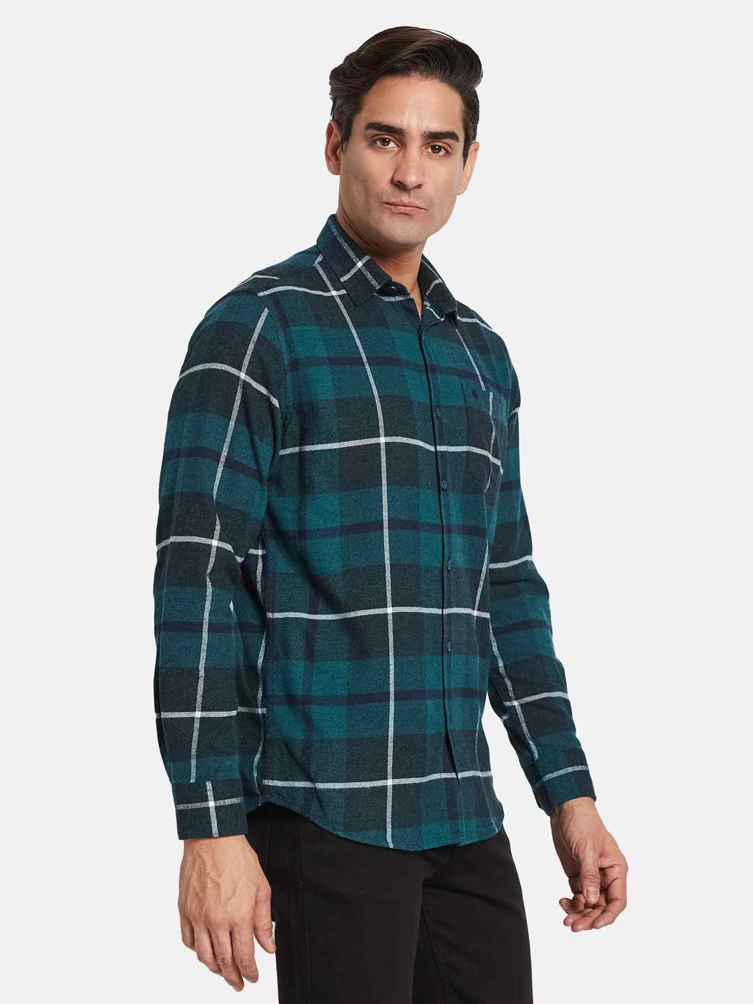METTLE Men Opaque Colourblocked Casual Shirt