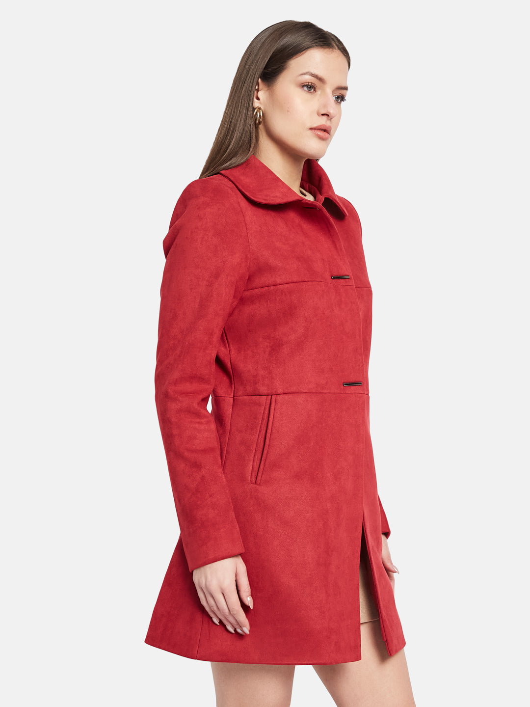 METTLE Spread Collar Single-Breasted Overcoat